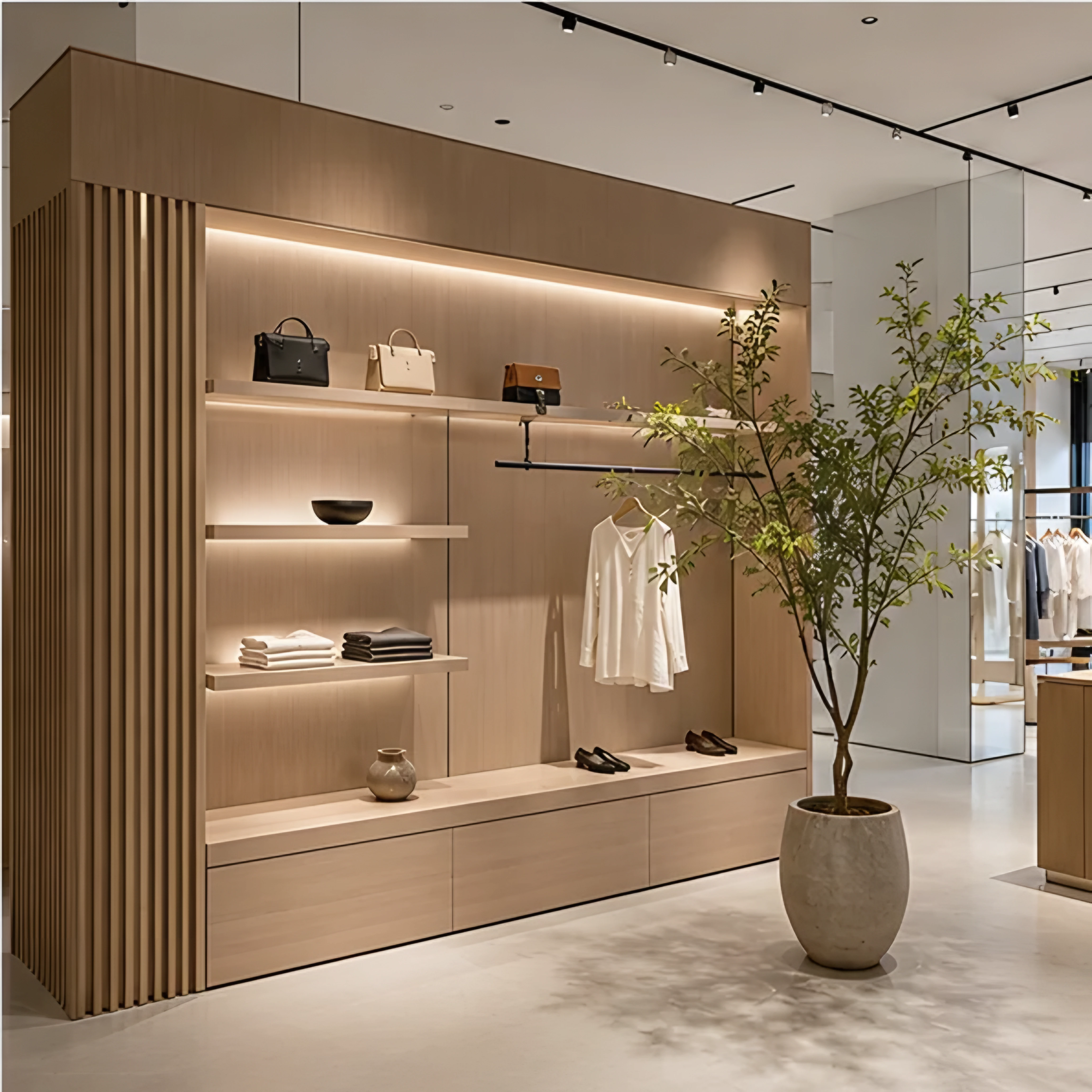 门店中明亮板材样板展示系统